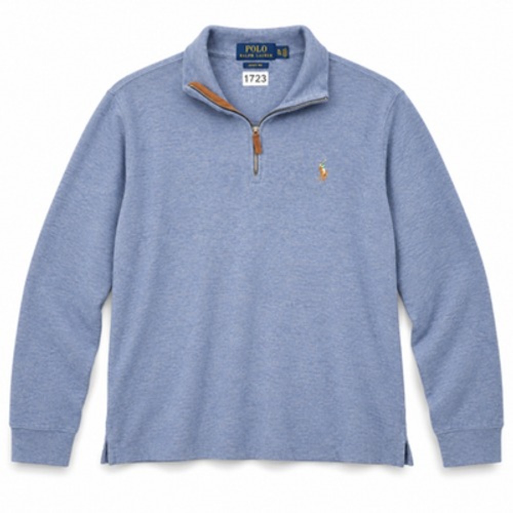 Polo Ralph Lauren Estate Rib Men's XL Blue Cotton Quarter Zip Pullover Sweater